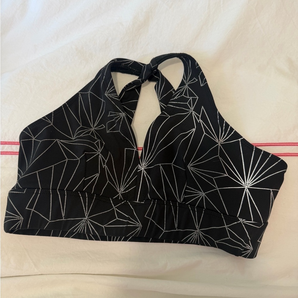 Onzie Black Geometric Halter Sports Bra